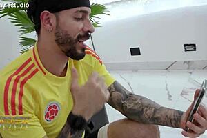 friends turn football watch into double anal dp pounding