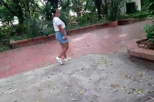 Horny Colombian Lesbians Thrill Masturbating Pussies Daringly In Public Park