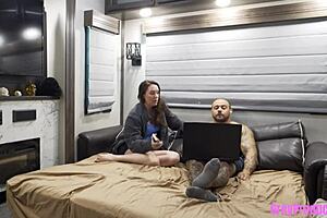 chat roulette surprise step-brother claims virginity with dirty creampie domination 😈