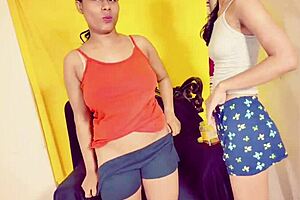 Uttaran20 features two pretty lesbian girls in double cumshot quickie