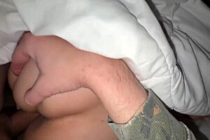 sneaky doggystyle fuck ends in massive cumshot surprise