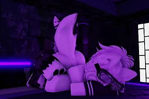 Furry girlfriend pounded hard in roblox virtual sex