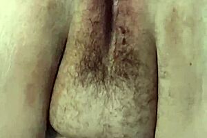 Fat hairy milf pussy gets brutally fist fucked up close.