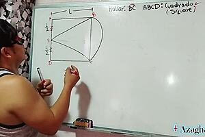 Nerdy Asian teacher lets student cum inside during math sex