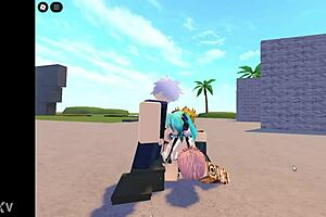 gangbang of roblox miku with multiple cocks banging her tight holes relentlessly