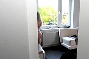 Jana's deepthroat blowjob skills thrill neighbor in german kitchen pov