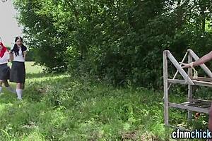 British CFNM Students Humiliate Sucking Dick Uniform