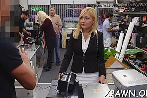 a naughty beauty fucks for cash in shop