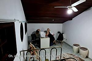 Hey student 😏 seduced in teacher's office till she rides him hard 💦