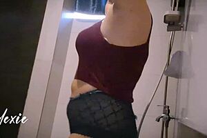 Pinay's big tits tease in wet homemade solo session