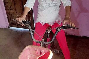 Village Girl Fucked on Bicycle Caught by Friends