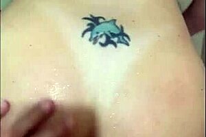 hey, spread wide on bathroom floor for full deep pounding