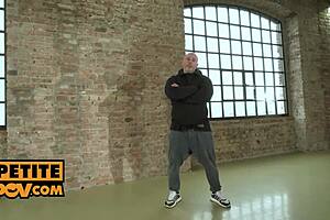 Evelina Darling and Lexi Layo jump into casual POV threesome action riding cowgirl and taking anal doggystyle together