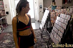 Blonde's Emotional Gloryhole Suck on Massive Black Cock Thrills Her