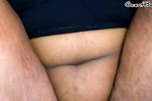 Huge Cock Fills Petite African Pussy Close-Up Creampie Moaning