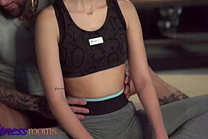 Hey, sofia smith's ripped yoga pants lead to gym pov blowjob and pounding