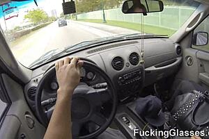 Fucking tattooed chick Alby Rydes with glasses doggystyle cumshot