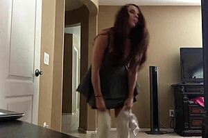 Redhead's huge tits bounce wildly during intense fuck session
