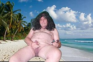 voyeur catches beach big ass tanned babe's shaved pussy creampie footjob closeup