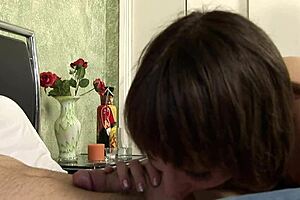 Sophia in fishnets and heels deepthroats then takes doggystyle pounding swallowing every cum drop