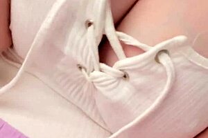 hey horny iranian milf masturbates her big natural tits when alone