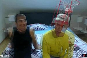 bold football fans threesome bent over huge cock pounding