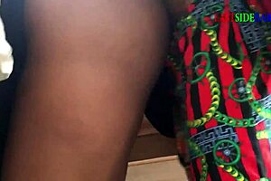 after intimate moments with ebony beauty, her partner walks in on the passion