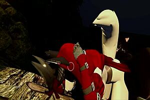 little red riding woof wanders forest craving furry monster ride