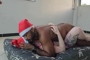 hot brazilian couple ditches christmas party for balcony bbc ride