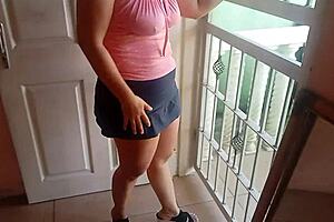 Sexy latina milf's juicy ass massaged in high heels