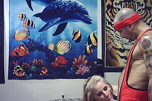 Intense Full Nelson Wrestling Challenge Ends in Hot Blowjob Suck