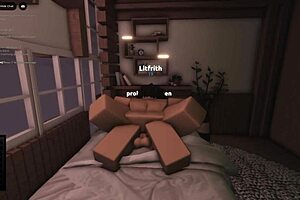 Shy fan gives her body for wild Roblox play with Litfrith.