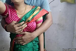 Desi Indian woman surrenders to passionate sex in her saree