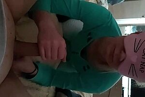 Shy roommate shocks with deep dick sucking to full cum swallow