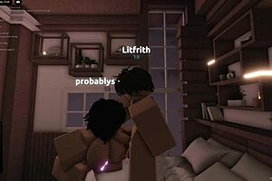 Shy fan gives her body for wild Roblox play with Litfrith.