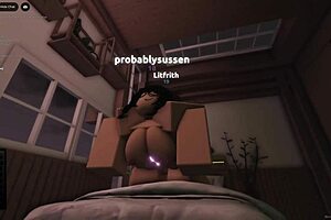 Shy fan gives her body for wild Roblox play with Litfrith.