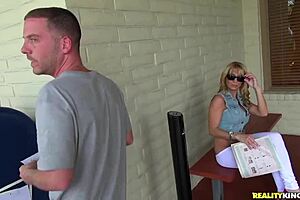 blonde milf and brunette teen kiss passionately then dive into wet pussies with heels on