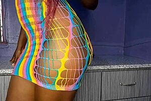 Quickie in the living room with the neighbor's huge cock pounding my tight pussy!