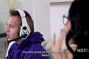 Milf cougar instructs desperate guy on fucking in lingerie