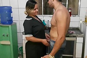 prostitute bends for boss's monster cock stretching her big tight ass deep