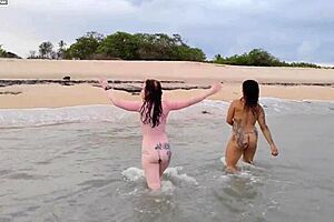 climbing two babes bouncing big tits sucking my cum