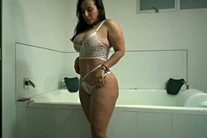 sensual bbw in lingerie plays at motel all horny