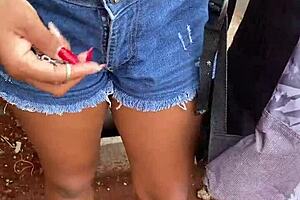 Novinha Ditches School for Outdoor Anal with Brazilian Pedreiro in Lingerie