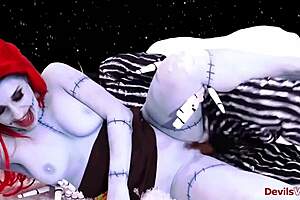 Joanna Angel deepthroats monster cock in sexy Christmas parody orgy.