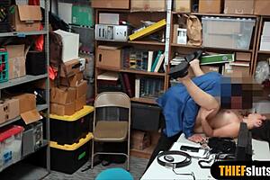 Shy Chubby 18+ Shoplifter Gets Humiliated by LP Officer at Work