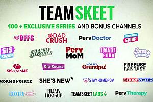 Busty 18+ nerd babe's huge natural tits grow overnight in horny cowgirl ride