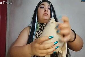 caught milf neighbor's son handjobbing with dirty panties, time for anal punishment