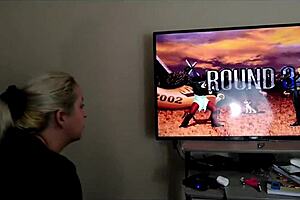 blonde in miniskirt skips video games for fat cock bareback sex