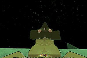 demon ebony femdom rides and deepthroats hunter's monster cock