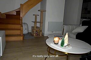 luna doll's curvy black ass and big natural tits surprise in sexy christmas cosplay